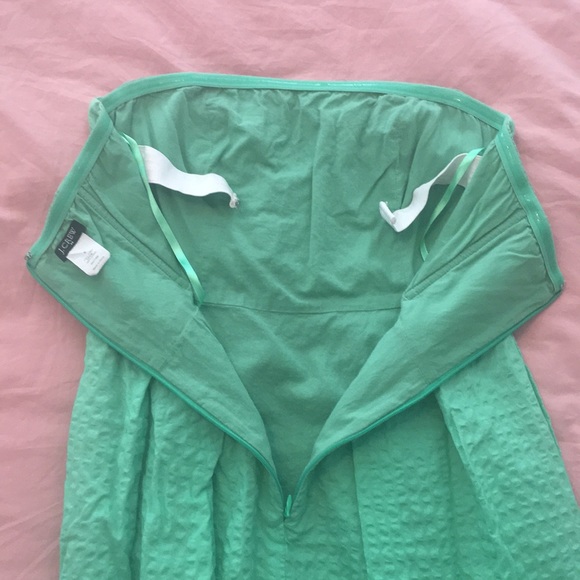 J. Crew green strapless cotton dress - Picture 5 of 6